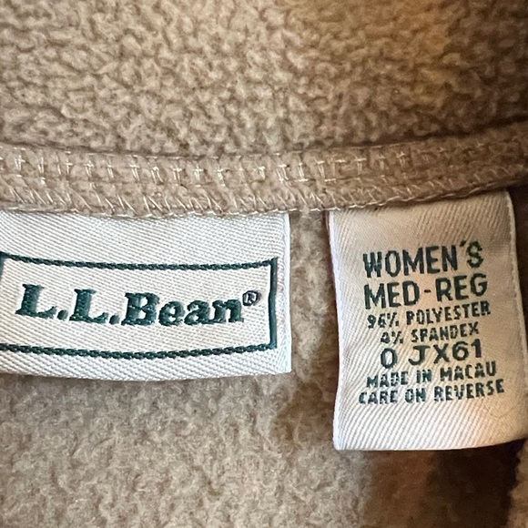 L. L. Bean Size M Vintage Camel Sherpa Button Cardigan Cozy Minamalist Fall Warm - Picture 4 of 11